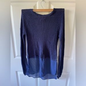 Long blue sweater